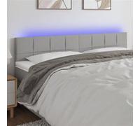 vidaXL Tête de lit à LED Gris clair 180x5x78/88 cm Tissu