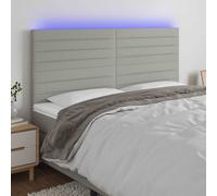 vidaXL Tête de lit à LED Gris clair 200x5x118/128 cm Tissu