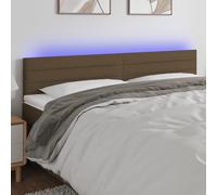 Tête de Lit à LED Meuble de Chambre à Coucher Accessoire de Lit Simple Tête de Cadre de Lit Intérieur Marron Foncé 100x5x78/88 cm Tissu