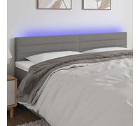 Hoofdbord LED 180x5x118/128 cm stof donkergrijs3122579