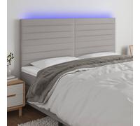 Tête de Lit à LED Gris Clair 200x5x118/128 cm Tissu Meuble de Chambre vidaXL