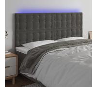 Tête de Lit à LED Gris Clair 200x5x78/88 cm Velours Meuble de Chambre vidaXL
