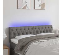 Tête de Lit à LED Gris Clair 200x7x78/88 cm Tissu Meuble de Chambre vidaXL