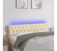 Hoofdbord LED 100x7x118/128 cm stof crÃmekleurig3122755