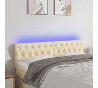 Tête de Lit à LED Gris Clair 200x7x78/88 cm Tissu Meuble de Chambre vidaXL