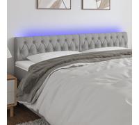 vidaXL Tête de Lit à LED Meuble de Chambre à Coucher Accessoire de Lit Double Tête de Cadre de Lit Intérieur Gris Clair 3122766