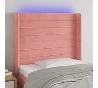 Tête de Lit à LED Gris Clair 203x16x118/128cm Velours Meuble de Chambre vidaXL