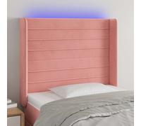 Hoofdbord LED 93x16x78/88 cm fluweel roze3123417
