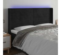 Tête de Lit à LED Gris Clair 203x16x118/128cm Velours Meuble de Chambre vidaXL