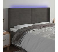 Tête de Lit à LED Gris Clair 203x16x118/128cm Velours Meuble de Chambre vidaXL