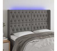 Tête de Lit à LED Gris Clair 203x16x78/88 cm Tissu Meuble de Chambre vidaXL