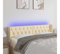vidaXL Tête de lit à LED Crème 93x16x78/88 cm Tissu