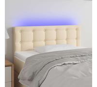 Hoofdbord LED 100x5x118/128 cm stof crÃmekleurig3122853