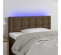 Vidaxl Tête De Lit À Led Marron Foncé 80x5x118/128 Cm Tissu Marron