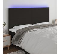 Vidaxl Tête De Lit À Led Noir 90x5x78/88 Cm Tissu Noir