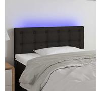 Hoofdbord LED 200x5x78/88 cm stof zwart3122070