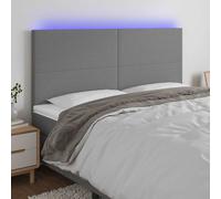 Hoofdbord LED 90x5x118/128 cm stof donkergrijs3122127