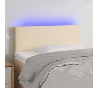 Hoofdbord LED 144x5x78/88 cm stof crÃmekleurig3121335