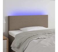 Tête de Lit à LED Meuble de Chambre à Coucher Accessoire de Lit Simple Tête de Cadre de Lit Intérieur Taupe 90x5x78/88 cm Tissu 3121318