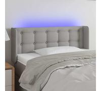 Tête de Lit à LED Gris Clair 83x16x78/88 cm Tissu Meuble de Chambre vidaXL