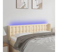 Vidaxl Tête De Lit À Led Crème 147x16x118/128 Cm Tissu