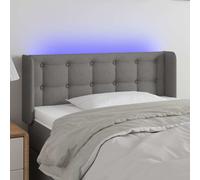 Tête de Lit à LED Gris Clair 83x16x78/88 cm Tissu Meuble de Chambre vidaXL