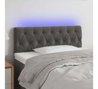Tête de Lit à LED Gris Foncé 100x7x78/88 cm Velours Meuble de Chambre vidaXL