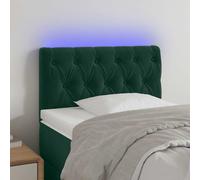 Tête de Lit à LED Gris Foncé 100x7x78/88 cm Velours Meuble de Chambre vidaXL