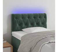 Tête de Lit à LED Gris Foncé 100x7x78/88 cm Velours Meuble de Chambre vidaXL