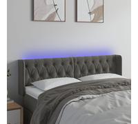 Tête de Lit à LED Gris Foncé 163x16x78/88 cm Velours Meuble de Chambre vidaXL