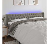 Tête de Lit à LED Meuble de Chambre à Coucher Accessoire de Lit Simple Tête de Cadre de Lit Intérieur Gris Clair 103x16x78/88 cm Velours