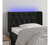 vidaXL Tête de lit à LED Noir 93x16x78/88 cm Velours