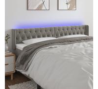 vidaXL Hoofdbord LED 83x16x78/88 cm fluweel lichtgrijs3123602 Gris clair G
