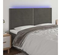 Vidaxl Tête De Lit À Led Gris Foncé 80x5x118/128 Cm Velours Gris