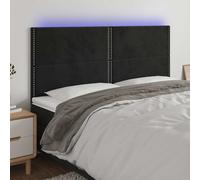 vidaXL Hoofdbord LED 100x5x78/88 cm fluweel zwart3121516 Noir G