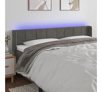 Vidaxl Tête De Lit À Led Gris Foncé 103x16x78/88 Cm Velours Gris