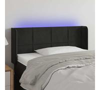 Hoofdbord LED 183x16x118/128 cm fluweel zwart3124110