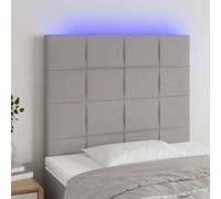 Hoofdbord LED 160x5x118/128 cm stof lichtgrijs3122430