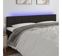Vidaxl Tête De Lit À Led Noir 90x5x78/88 Cm Tissu Noir