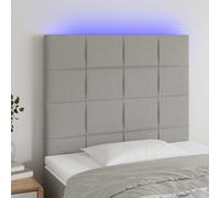 Vidaxl Tête De Lit À Led Gris Clair 100x5x78/88 Cm Tissu Gris