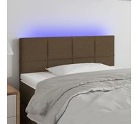 vidaXL Tête de lit 3121613 LED 144x5x78/88 cm Tissu Marron foncé