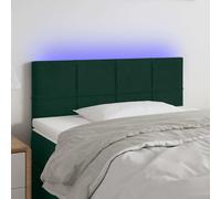 Vidaxl Tête De Lit À Led Vert Foncé 100x5x78/88 Cm Velours Vert