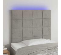 vidaXL Hoofdbord LED 160x5x78/88 cm fluweel lichtgrijs 3121666 Gris clair G