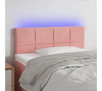 vidaXL Tête de lit à LED 3121671 160x5x78/88 cm velours rose