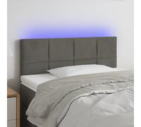 vidaXL Tête de Lit à LED Meuble de Chambre à Coucher Accessoire de Lit Simple Tête de Cadre de Lit Intérieur Gris Foncé 3121655