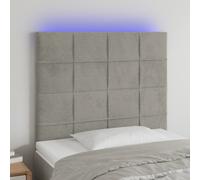 Vidaxl Tête De Lit À Led Gris Clair 160x5x78/88 Cm Velours Gris