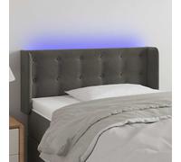 Tête de Lit à LED Gris Foncé 83x16x78/88 cm Velours Meuble de Chambre vidaXL