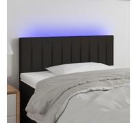 Tête de Lit à LED Marron Foncé 90x5x78/88 cm Tissu Meuble de Chambre vidaXL