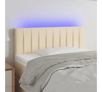 Tête de Lit à LED Marron Foncé 90x5x78/88 cm Tissu Meuble de Chambre vidaXL