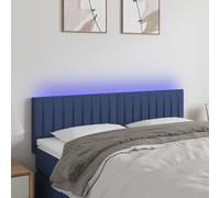 Vidaxl Tête De Lit À Led Bleu 90x5x78/88 Cm Tissu Bleu